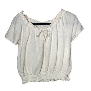 Madewell white gauze crop top XXS
